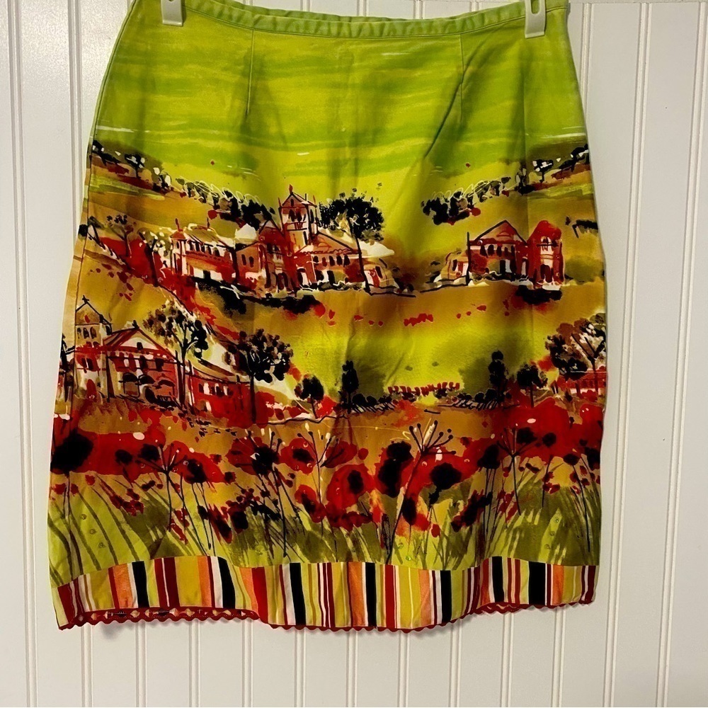 NYC Design Company Beautiful Autumn Colors Graphic Print Skirt 10P Beautiful